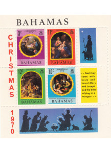  Bahamas 1970 NATALE BF 4 Val. Pitture Religiose Vergine